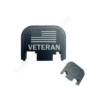 Glock Back Plate Laser Engraved - US Flag Veteran