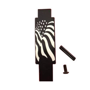 T6 aluminum construction Permanent laser engraving Fits .223/5.56 Includes roll pin and cap screw .223/5.56 Engraved Winter Trigger Guard - Waving Flag