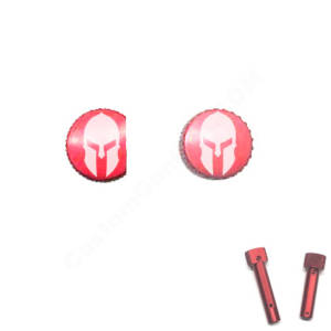 Red Anodized AR-15 Extended Takedown Pins - Molon Labe Helmet