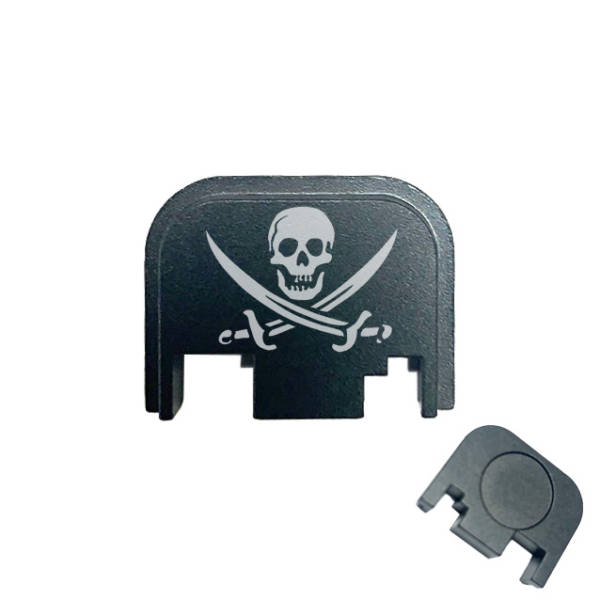 Glock Back Plate Laser Engraved - Pirate Flag
