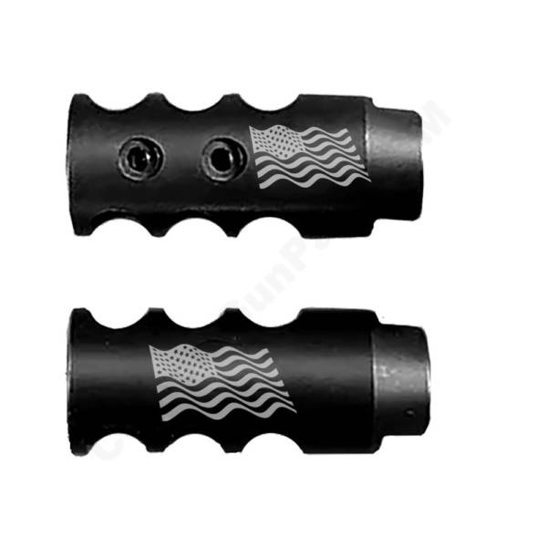 .223/5.56 Competition Muzzle Brake 1/2x28 TPI - US Flag Waving