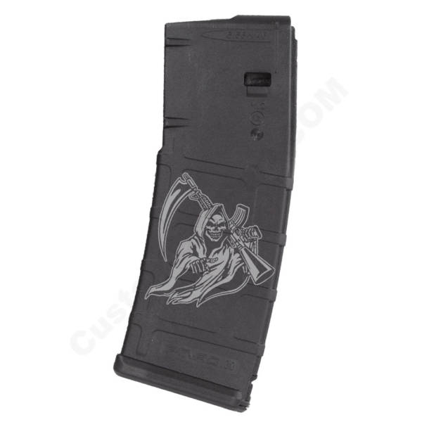 AR15 Magazine Magpul Pmag 30rd laser engraved - the Grim Reaper