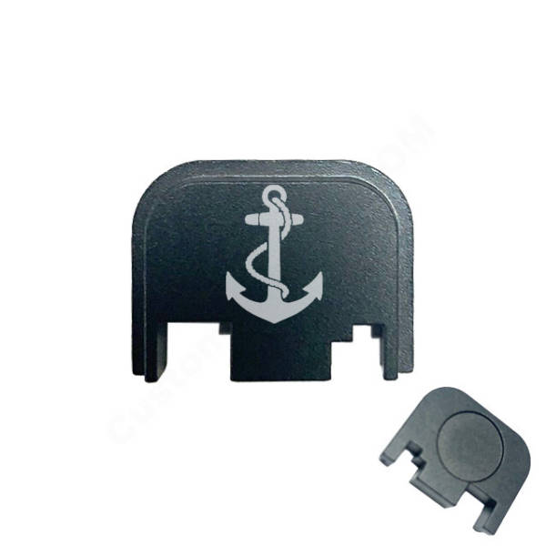 Glock Back Plate Laser Engraved - Navy Anchor