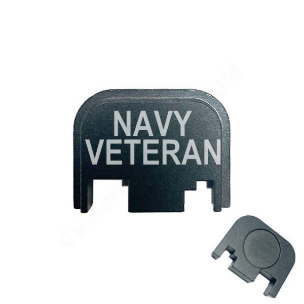 Glock Back Plate Laser Engraved - Navy Veteran
