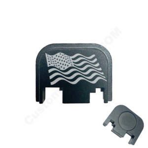 Glock Back Plate Laser Engraved - US Flag Waving