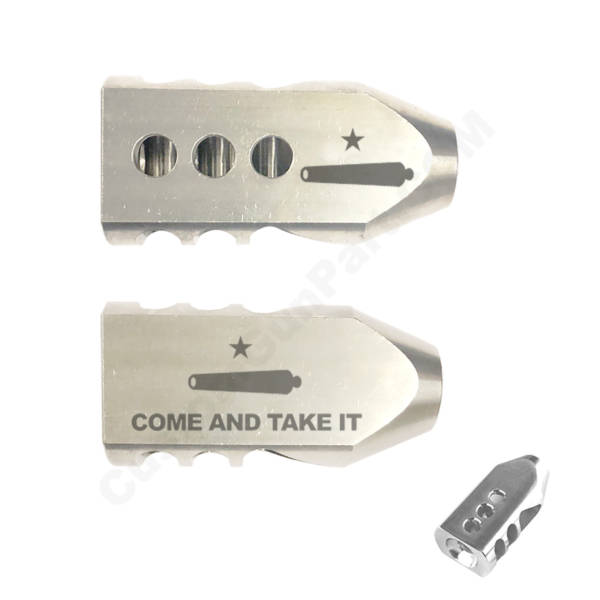 .223/5.56 TANKER Stainless STEEL MUZZLE BRAKE Laser - Come and Take It