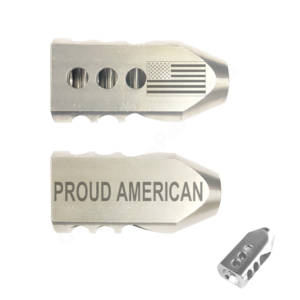 .223/5.56 TANKER Stainless STEEL MUZZLE BRAKE Laser Engraved - Proud American